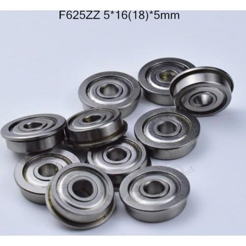 F625ZZ 5*16&18*5(mm) 10pieces Flange bearings 625 F625 F625Z F625ZZ chrome steel deep groove bearing