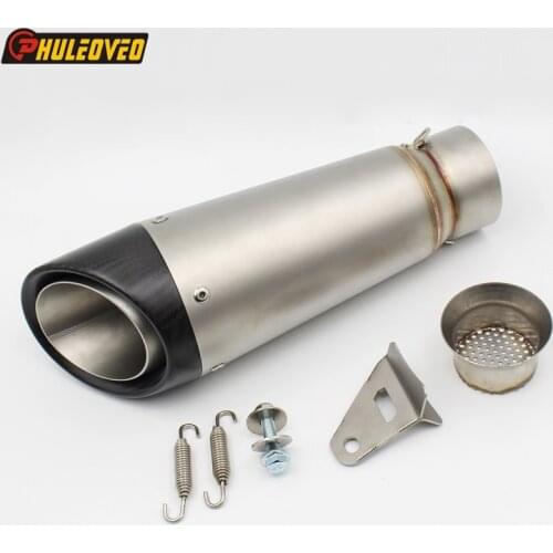 Customized ID:51mm/54mm/57mm/61mm/63mm/65mm Titanium Alloy Motorcycle Exhaust Muffler Pipe Escape Damper Motorbike Muffler Pipe