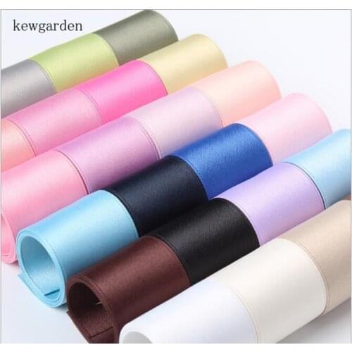 Kewgarden Wholesale 10mm 16mm 25mm 40mm 50mm Matte Cotton Satin Ribbons Handmade Tape DIY Bowknot Ribbon Accessories Riband 50y