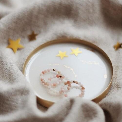 2mm Fashion Vintage Simple Elegant Handmade Natural Stone Rings Women with Stainless Steel Bead Multi Color Section Ring