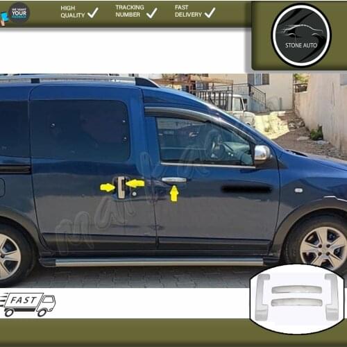 For Dacia Dokker Chrome Door Handle Kit 2012 + Stainless Steel Accessory Tunnıng Design Modified Design Sport Auto Styling