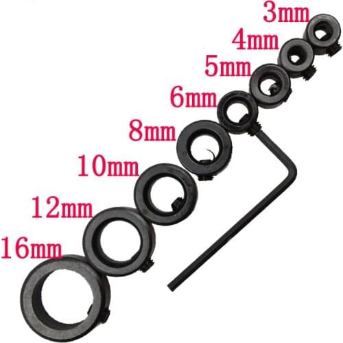 9PCS Drill Bit Stop Collar ring Drilling depth controller+2.5mm hex wrench/Locator 3/4/5/6/8/10/12/16mm Power Tool Accessories
