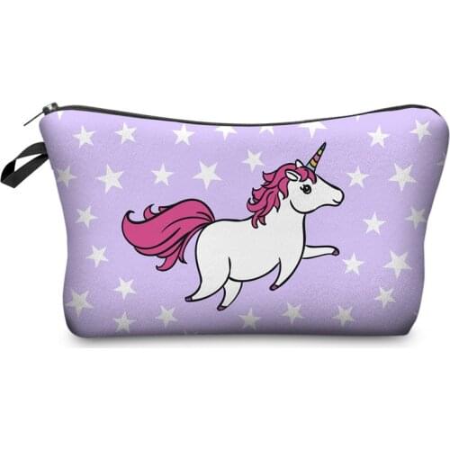 Cosmetic Bag Unicorn Fashion Print Women Brand makeup bags Cute bag headset candy Cosmetic printing Collection Casual men zipper