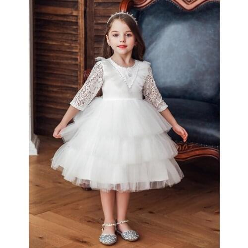 Baby Girls Lace Dress Evening Formal Dress Princess Tutu Flower Girls Wedding Dress Clothes for Children Party