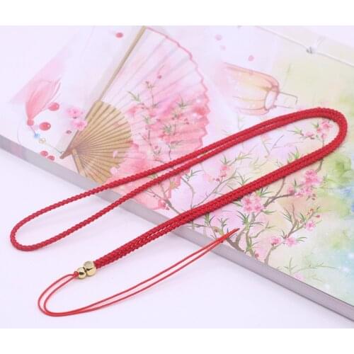 5Pcs/Lot hand-woven square gold-plated beads pendant lanyard pineapple rope sweater chain lanyard homemade jewelry DIY material