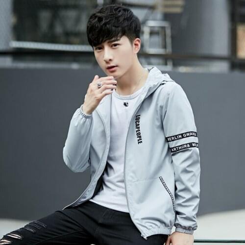 Bromandick 2018 Spring Autumn Overcoat with Hooded Casual Jackets Men Coat A36 30-2 (2P)