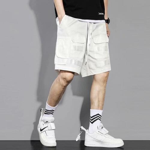 2021 Newest Mens Shorts White Black Men Clothing Outdoor Jogger Running Shorts Goth Style Hip Hop Streetwear Techwear Sweatpants