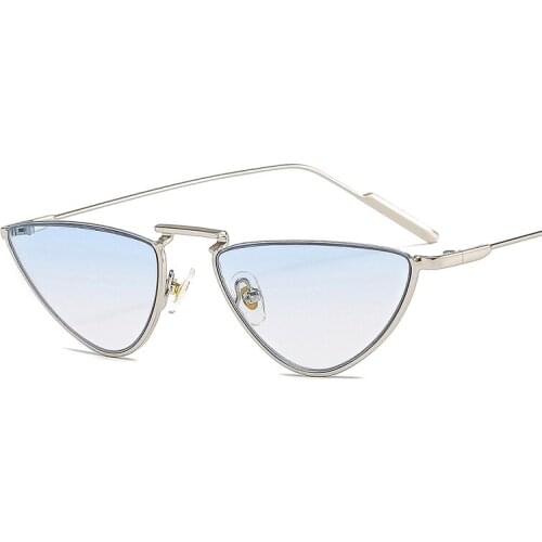 2021 New Fashion Cat Eye Sunglasses Women Men Brand Designer Luxury Gradients Lens Alloy Metal Frame Cute Tiny Style Sun Glasses