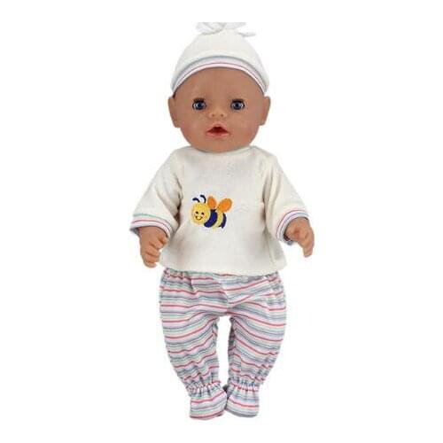 Leisure Bees Suit Doll Clothes Fit For 43cm baby Doll clothes reborn Doll Accessories
