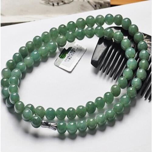 Natural Burma jade Free shipping Natural A cargo oil green jade necklace cuiyu jadechain lanyards