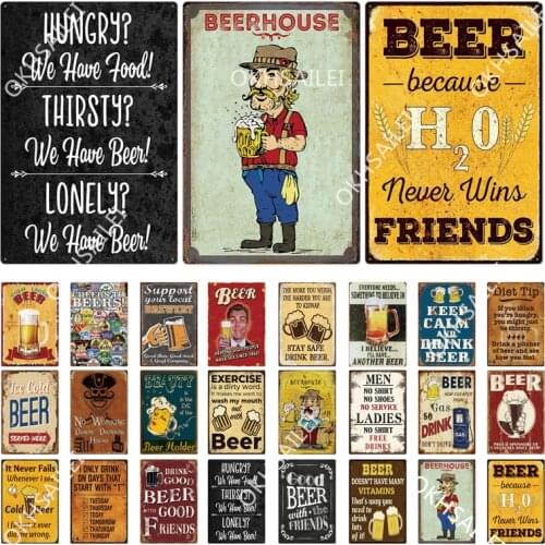 Beer Manifesto Old Man In Beer House Beer With Friends Metal Sign Vintage Tin Sign Plaque Metal Vintage Wall Art Decor For Bar
