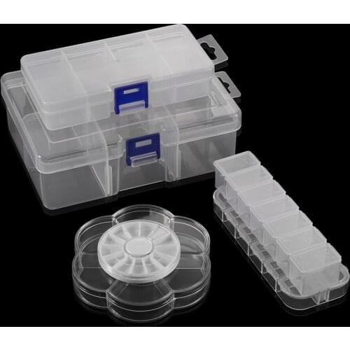 24 Sizes Plastic Storage Jewelry Box Compartment Adjustable Container for Beads Earrings Box for Jewelry Rectangle Box Case