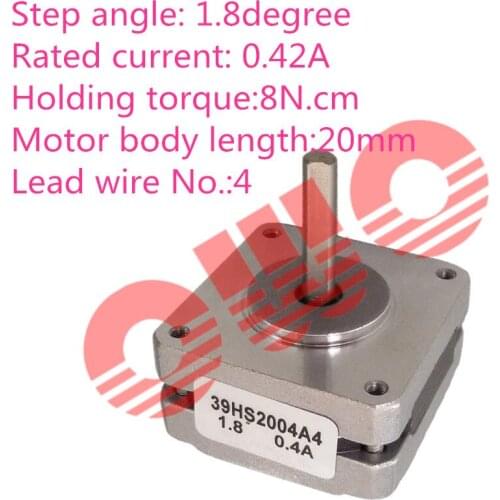 1.8 degree NEMA16 stepper motor 20mm body length 8N.cm0.42A 39BYG Stepping motor for 3D printer
