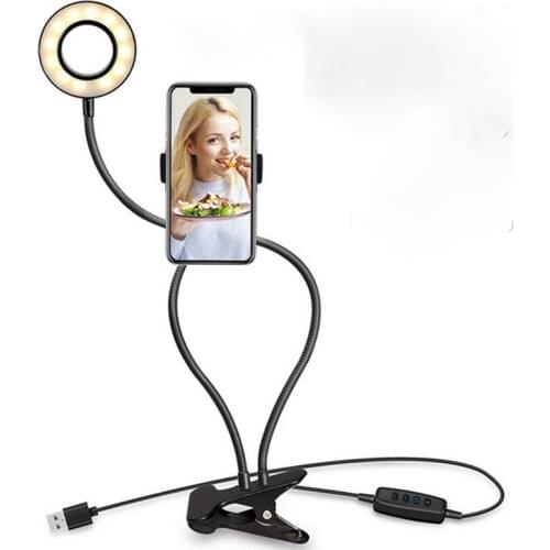 Photo Studio Selfie LED Ring Light with Cell Phone Mobile Holder for Youtube Live Steam Makeup Camera Lamp for iPhone Android