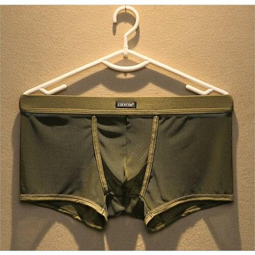 Transparent Mens Boxers Bulge Ice Silk Underpants Sexy Men Underwear Panties Lingerie Intimates