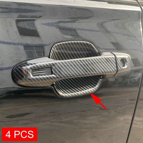 Carbon Fiber Door Handle Cup Surrounds Protector For Subaru Forester SK 2019 2020