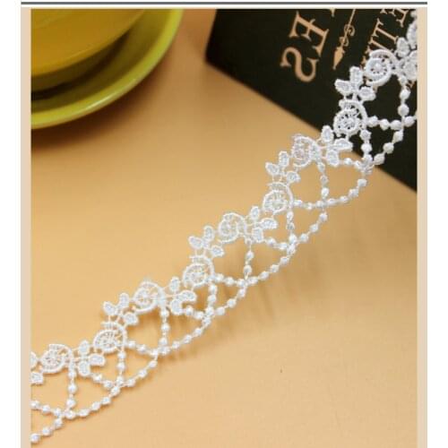 1Yards Best Selling Embroidery Flower Lace Fabric Trimmings For Sewing Clothing Wedding 1.5cm Lace Ribbon encajes dentelle PL33