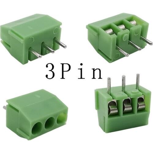 10Pcs/Lot KF350 Terminals 3Pin Wire Connector KF350 300V 10A 3.5mm PCB Screw Terminal Blocks Splice Straight Pin PCB Connector