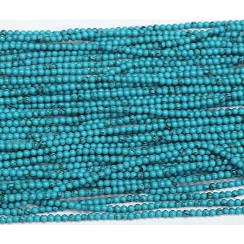 2mm 3mm blue black veins stone calaite turquoises stone beads round spacer beads diy jewelry hot sale loose beads 15inch B451