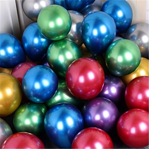 20/50pcs 5inch Chrome Metallic Latex Balloons Gold Round Metal Balloons Birthday Party Inflate Air Wedding Decor Supplies