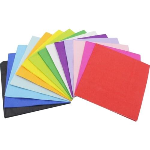 20pcs Solid Color Paper Napkin Wedding Happy Birthday Party Decoration Supplies 33*33cm Disposable Paper Towels Tissues