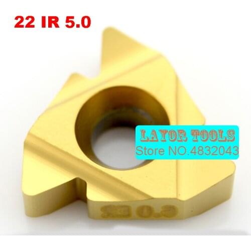 22 IR 5.0 ISO ,INTERNAL threaded turning Insert,Coating General Type partial profile 60 degree Cutting Steel,PITCH 5.0