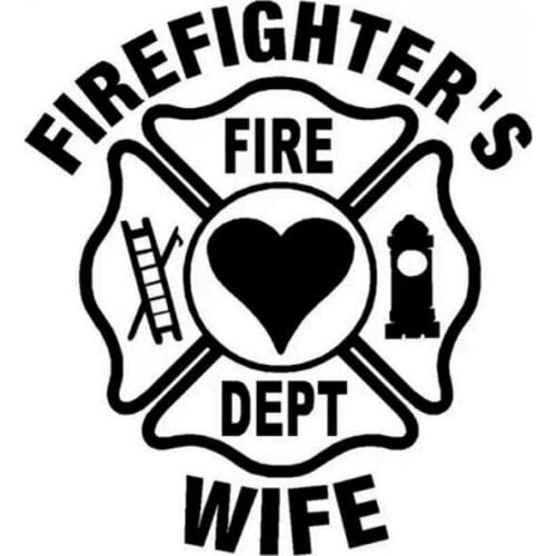 25cm tall Firefighters wife Sign Cut Vinyl Car Decal Waterproof Removable Car Body Window Decor Rear Windshield Stickers L139