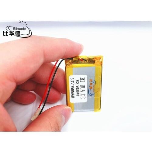 Li-Po 3.7V 750mAh battery 503048 Lithium Polymer Rechargeable Battery Li Po li ion For Mp3 DVD Camera GPS electronics