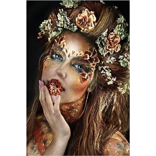 Diy diamond painting Full Drill diamond handmake decorative painting cross stitch embroidery African woman home decoration S93