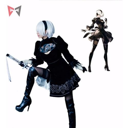 Athemis NieR Automata Cosplay Costumes YoRHa No. 2 Type B cosplay costume 2B set custom made size