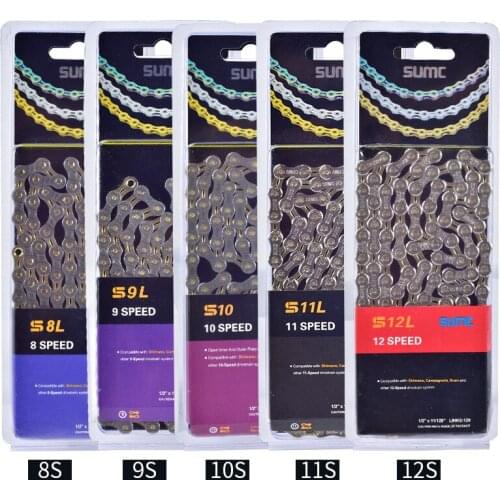 SUMC Bicycle Chain 8/9/10/11 Speed mtb Mountain Bike Ultra Light Chain Semi Hollow Road Bike Bike Chain 116L