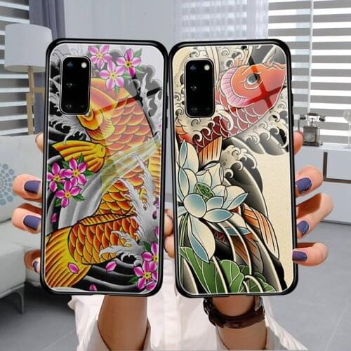 Oil painting sunset Phone Case Tempered Glass For Samsung S7 S8 S9 S10E S20 21 30 Plus ultra Note 8 9 10 Plus A7 2018