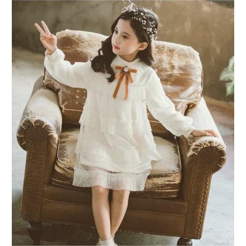 Dresses For Girls Spring Autumn Girl Birthday Party Dress Dot Pattern Children Mesh Dress Cute Style Girls Clothes 6 8 10 12 Yrs