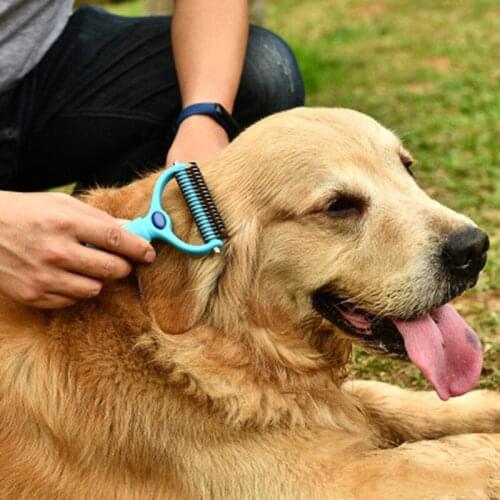 Double-sided Stainless Steel Pet Brush Pet Grooming Trimmer Tool Comb Pet Open Knot Comb Cleaning Supplies Slicker Brush For Dog