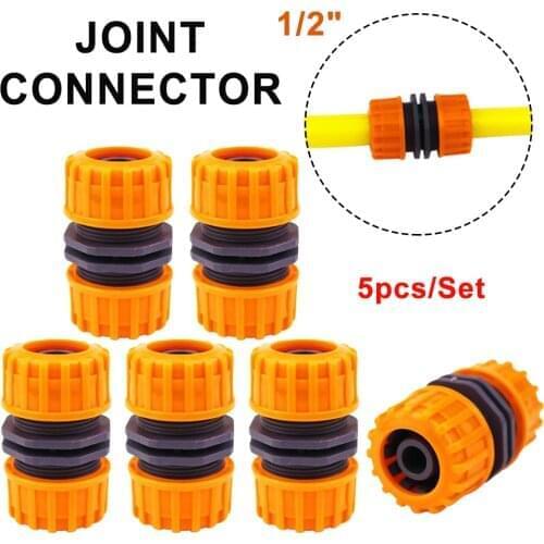 Economical 5pcs Hose Pipe Connector Garden Joiner Mender Extend Repair Adaptor Coupler 1/2in Durable Repair Connectors 2
