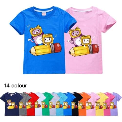 Boys Graphic Tee Cotton Short-sleeved T-shirts Lankybox Kid Clothes Teenage Girls Summer Princess T Shirt 2 8 Year Toddler Tops