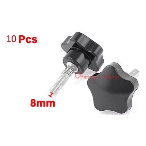 Pentangle Head Deaign 8mm Male Dia Screw Mount Clamping Knob 10 Pcs