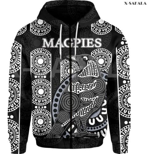 Magpies God Animal Tattoo Viking 3D Over Printed Hoodie Man Women Unisex Harajuku A36 Outwear Zipper Pullover Sweatshirt Casual