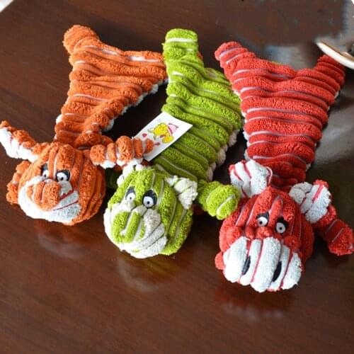 Dog Toys Lovely Pet Puppy Chew Plush Cartoon Animals Squirrel Cotton Rope OX Shape Bite Toy Duck Shaped Squeak Toys