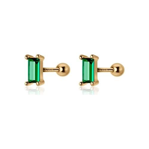 KAMIRA 925 Sterling Silver Romantic Beads Green Zircon Stud Earrings for Women Friends Charms Sweet Party Pierced Lovely Jewelry
