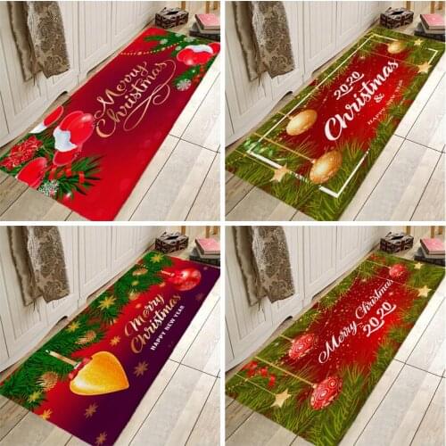 Christmas Tree Carpet Christmas Doormat Christmas Kitchen Rugs for Bedroom Living Room Bathroom Anti-Slip Floor Mats