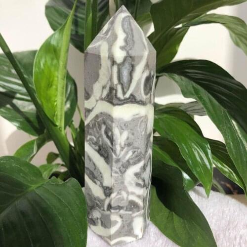 Beautiful natural shell stone obelisk point quartz crystal rod healing natural crystal Reiki healing 400-450