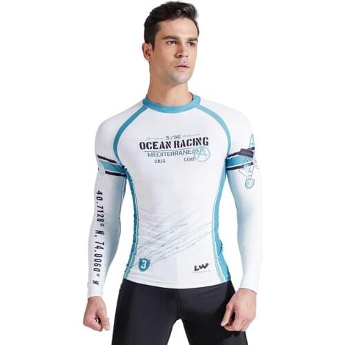 Long Sleeve Rashguard Swimsuit Diving Swimsuit Surfing Rash Shirt Surf Wear Uv Protection Shirt Lycra Men Rash Guard Top