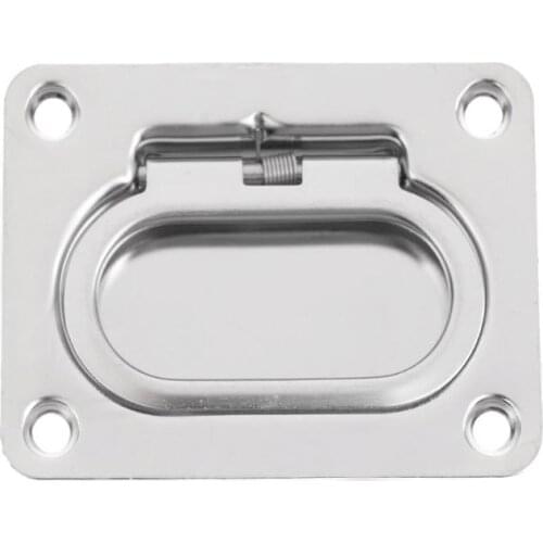 2 Pcs Stainless Steel Flush Pull Lift Ring Handle Boat Marine Hardware