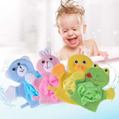 Soft Kids Baby Bath Brushes Towels Cartoon Animal Shape Shower Gloves Washcloth for Bathing Childrens Wash Clean Shower Massage