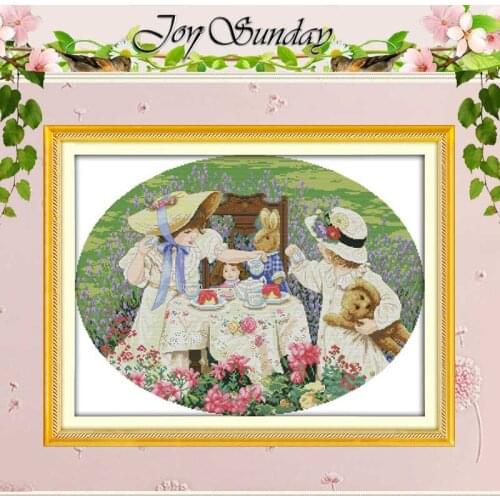 The Afternoon Tea Counted Cross Stitch DIY 11CT 14CT Cross Stitch Set Wholesale Chinese Cross-stitch Kits Embroidery Needlework
