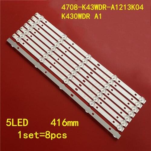 100% New 8pcs/Kit LED strips for 43 TV 43pft4001/05 4708-K43WDR-A1213K04 4708 K43WDR A1213K04 K430WDR A1