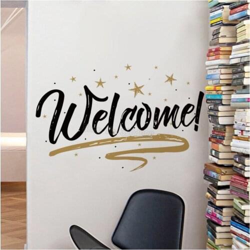 New Design Vinyl Decal Word Welcome Wall Sticker Home Decoration Living Room For Kids Study Gift Self-adhesive Art Murals YY641
