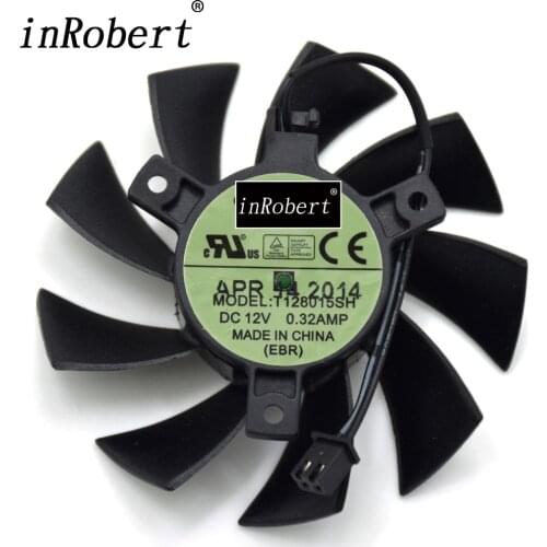 New Everflow T128015SH 75MM 2P 2Pin DC 12V 0.32AMP Cooling Fan For EVGA GTX 650 650Ti GTS 450 Graphics Card Cooler Fans
