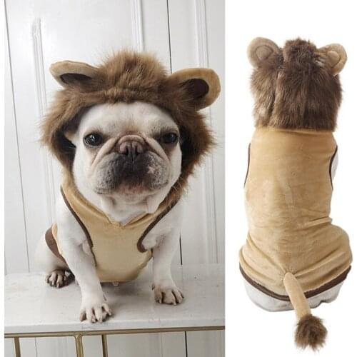 Dog Clothes Autumn And Winter Cat Clothes Dog Jumpsuits Pet Cute Christmas Cosplay Lion Clothes Chihuahua Yorkshire Clothing